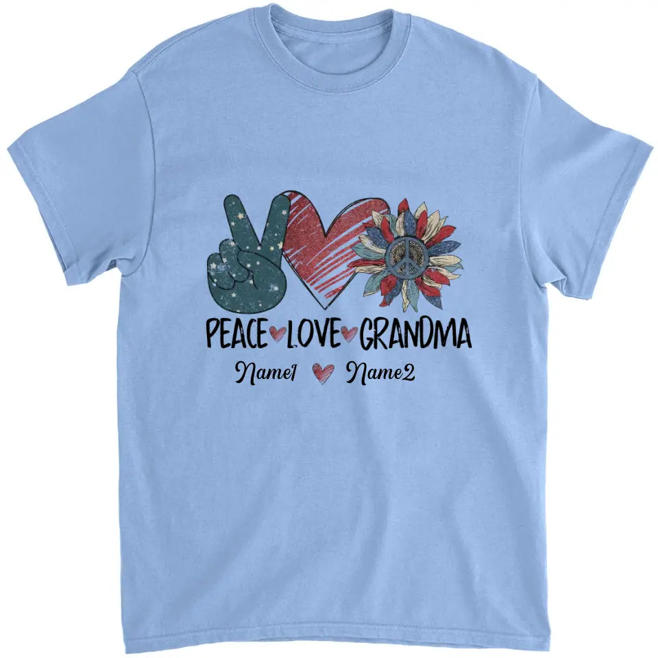 Peace Love Grandma - Personalized Truckloads of Love Art T-Shirt, Hoodie - Best Gift for Mother's Day