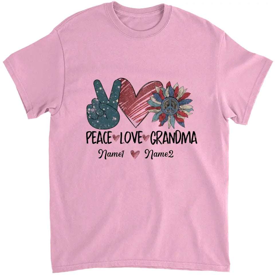 Peace Love Grandma - Personalized Truckloads of Love Art T-Shirt, Hoodie - Best Gift for Mother's Day