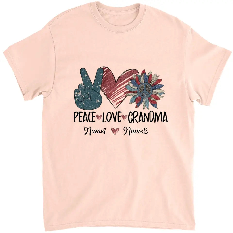 Peace Love Grandma - Personalized Truckloads of Love Art T-Shirt, Hoodie - Best Gift for Mother's Day