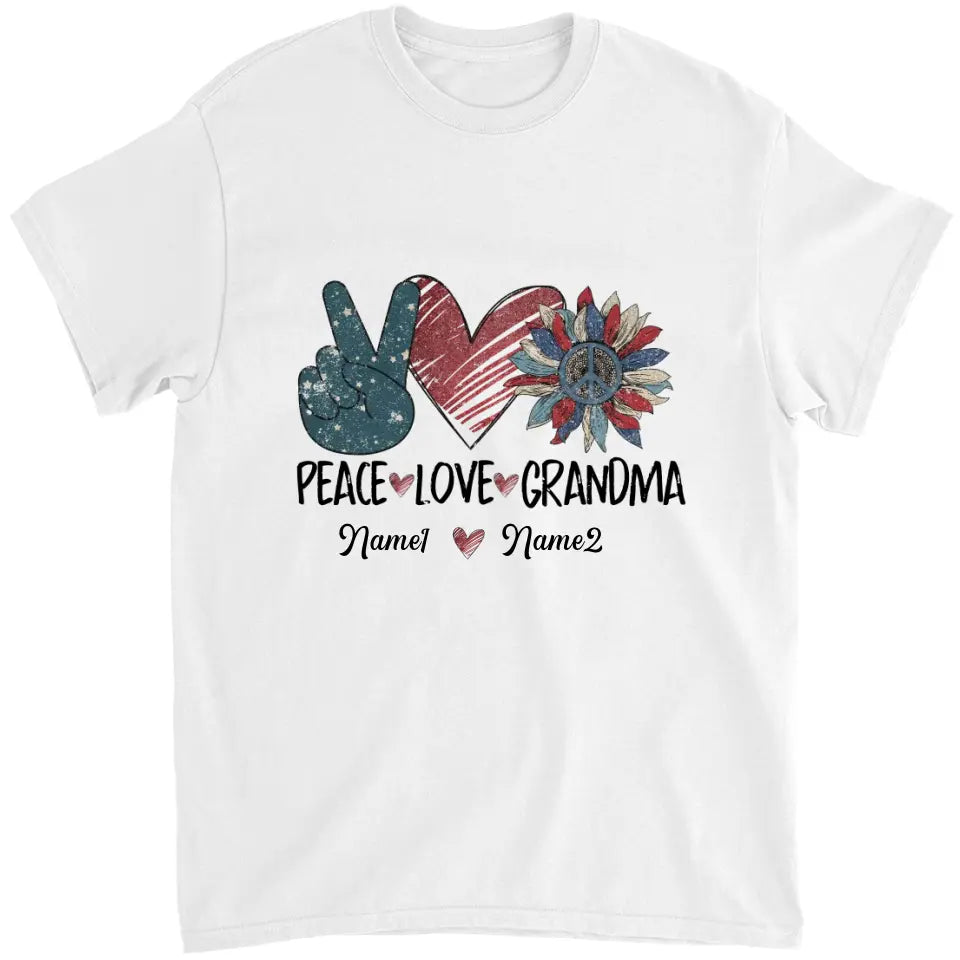 Peace Love Grandma - Personalized Truckloads of Love Art T-Shirt, Hoodie - Best Gift for Mother's Day