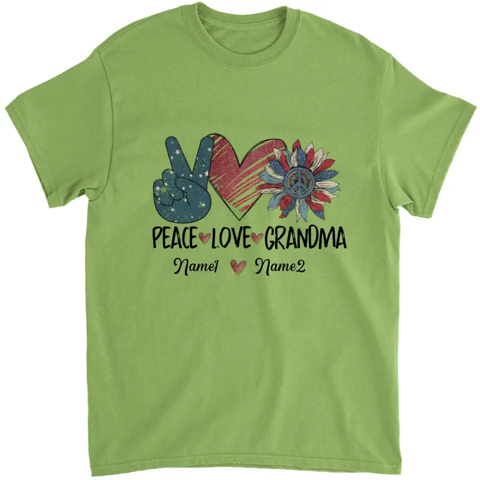 Peace Love Grandma - Personalized Truckloads of Love Art T-Shirt, Hoodie - Best Gift for Mother's Day