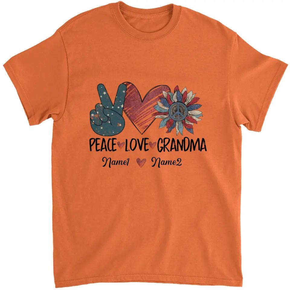 Peace Love Grandma - Personalized Truckloads of Love Art T-Shirt, Hoodie - Best Gift for Mother's Day