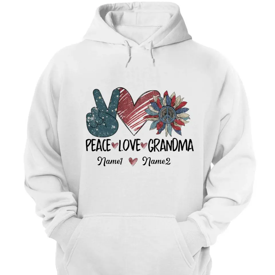 Peace Love Grandma - Personalized Truckloads of Love Art T-Shirt, Hoodie - Best Gift for Mother's Day