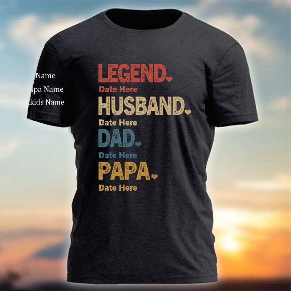 Personalized Legend husband dad papa since T-shirt