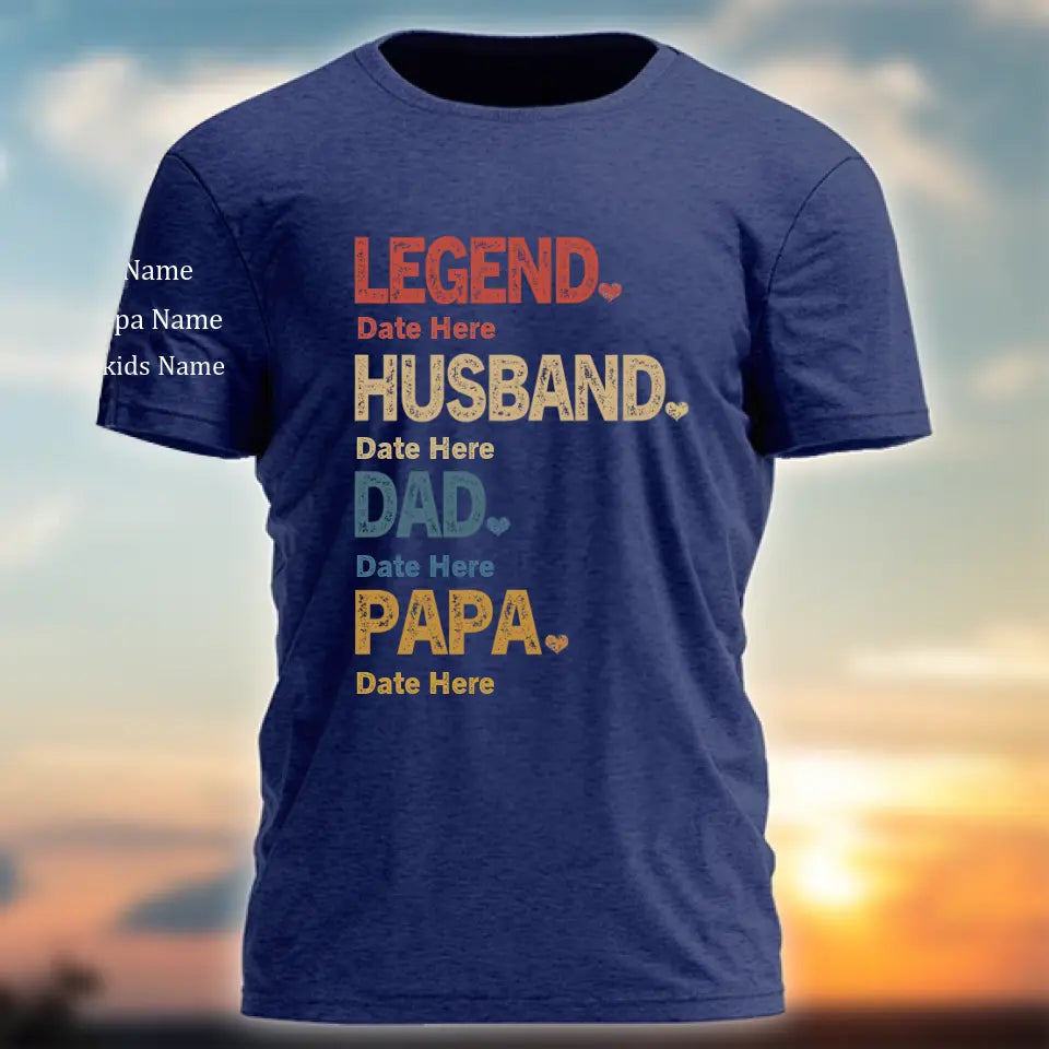 Personalized Legend husband dad papa since T-shirt