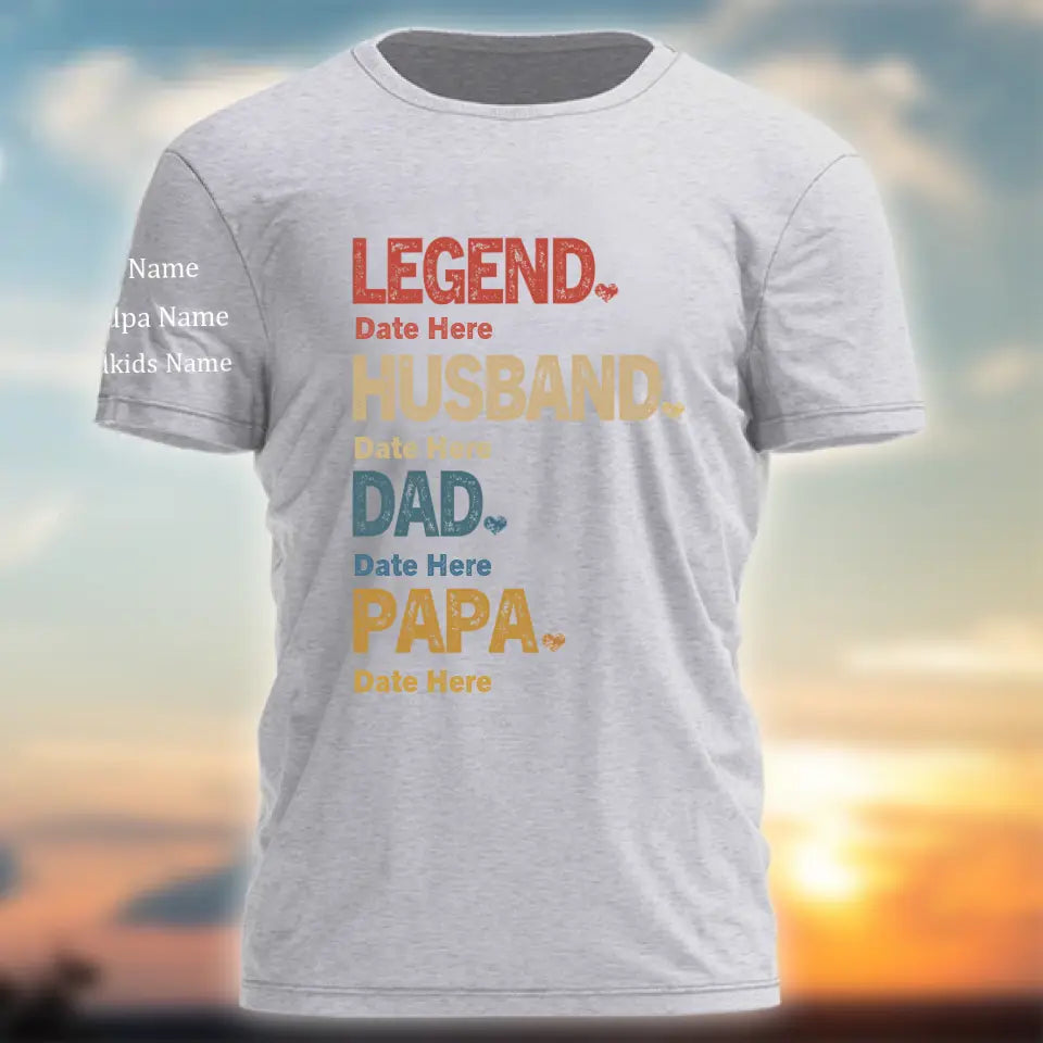 Personalized Legend husband dad papa since T-shirt