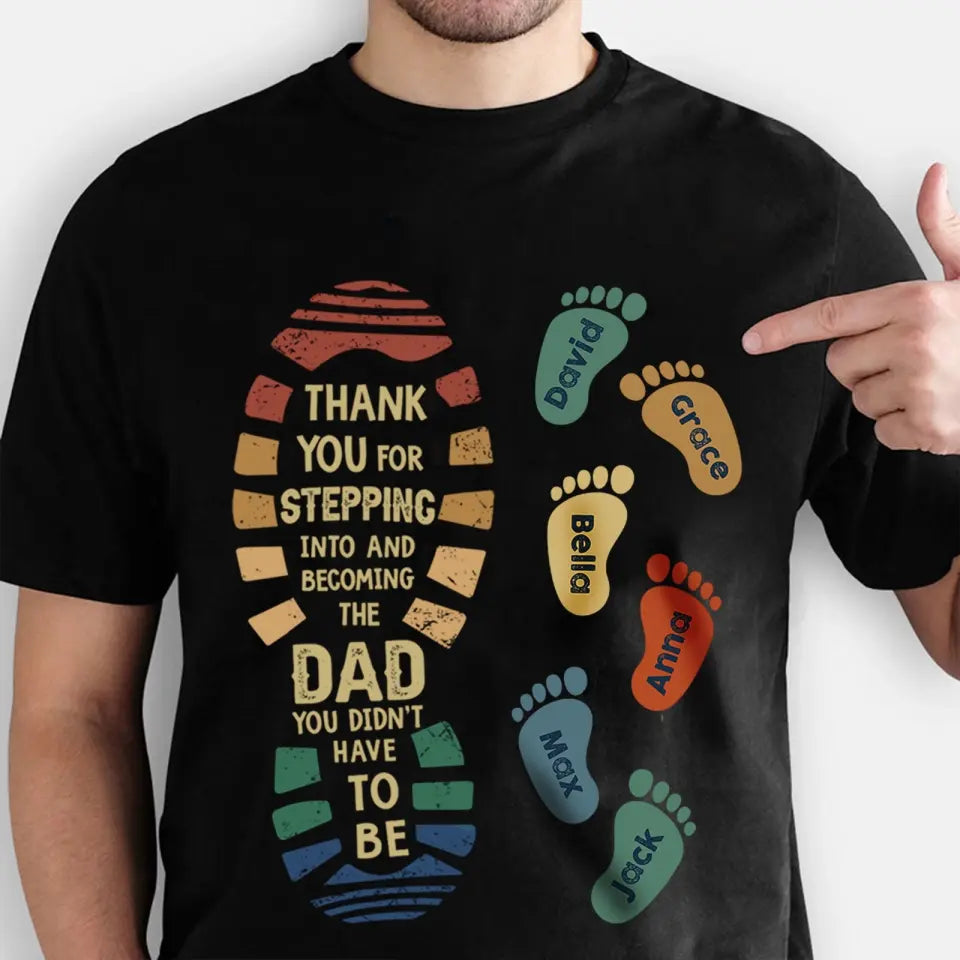 Happy Father's Day To The Best Step Dad - Personalized Shirt T-Shirt Hoodie,Funny Father's Day Gift