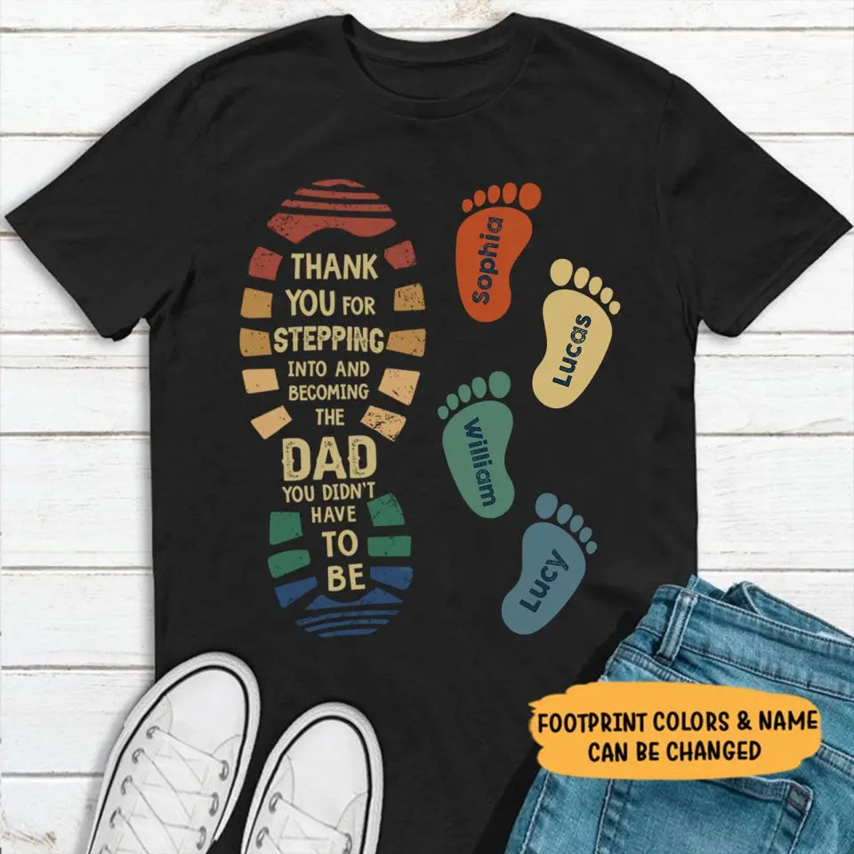 Happy Father's Day To The Best Step Dad - Personalized Shirt T-Shirt Hoodie,Funny Father's Day Gift