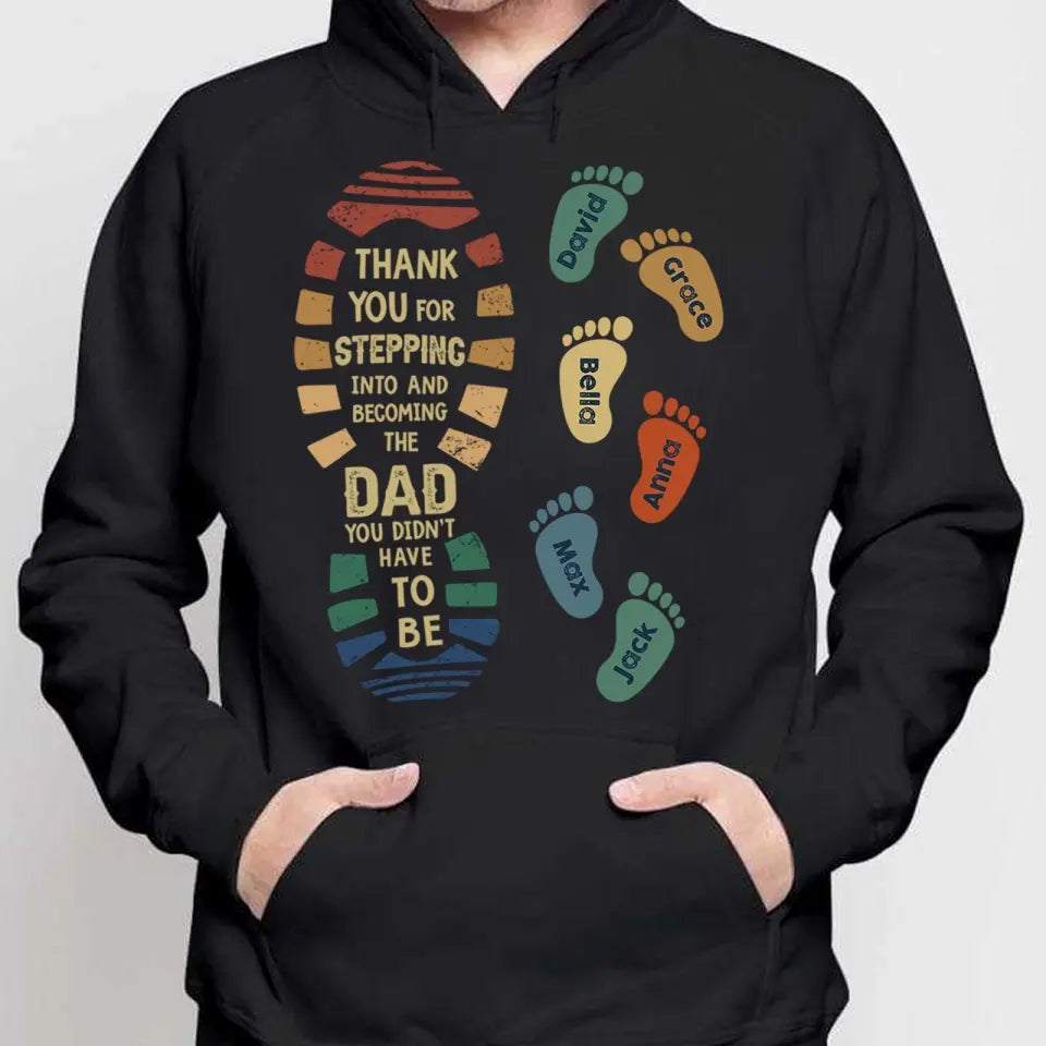 Happy Father's Day To The Best Step Dad - Personalized Shirt T-Shirt Hoodie,Funny Father's Day Gift