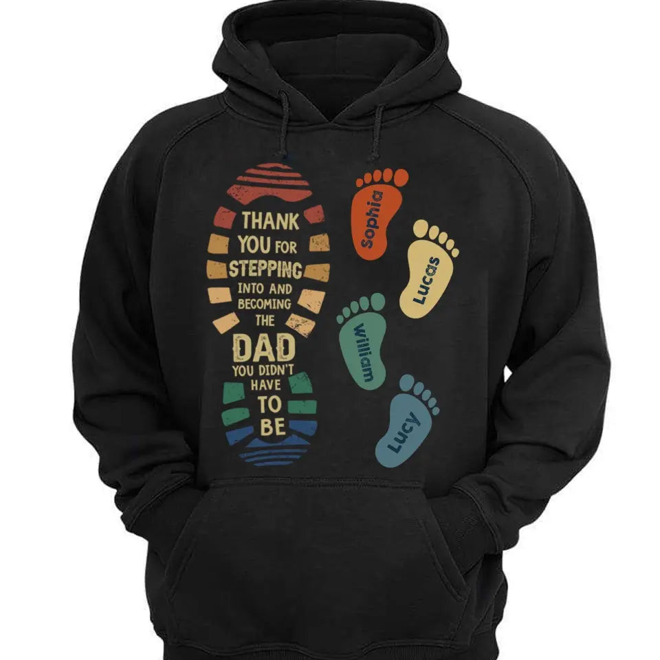 Happy Father's Day To The Best Step Dad - Personalized Shirt T-Shirt Hoodie,Funny Father's Day Gift