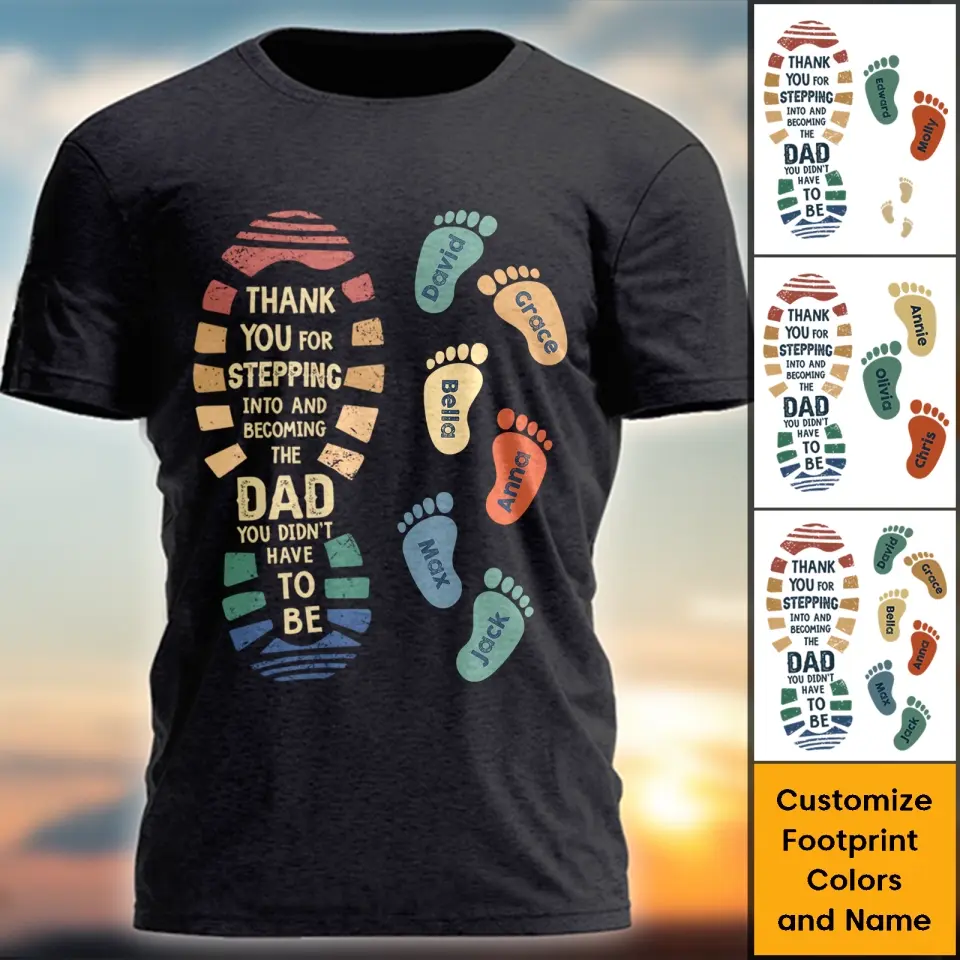 Happy Father's Day To The Best Step Dad - Personalized Shirt T-Shirt Hoodie,Funny Father's Day Gift