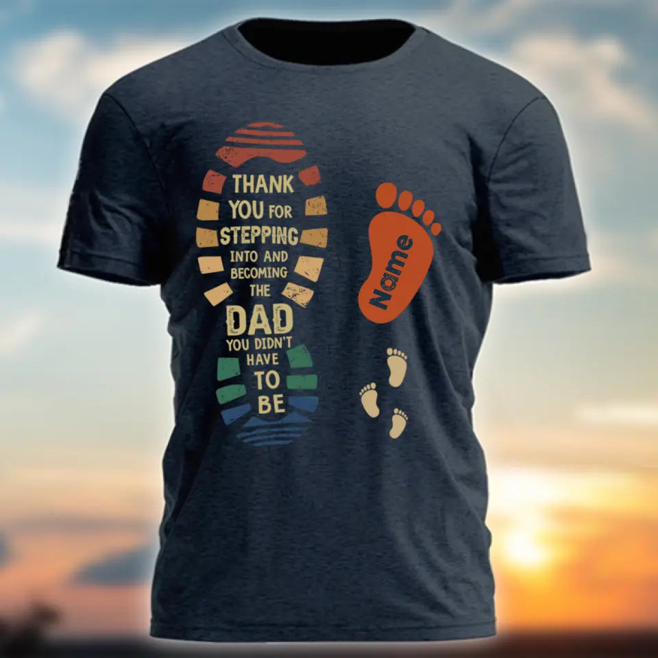 Happy Father's Day To The Best Step Dad - Personalized Shirt T-Shirt Hoodie,Funny Father's Day Gift