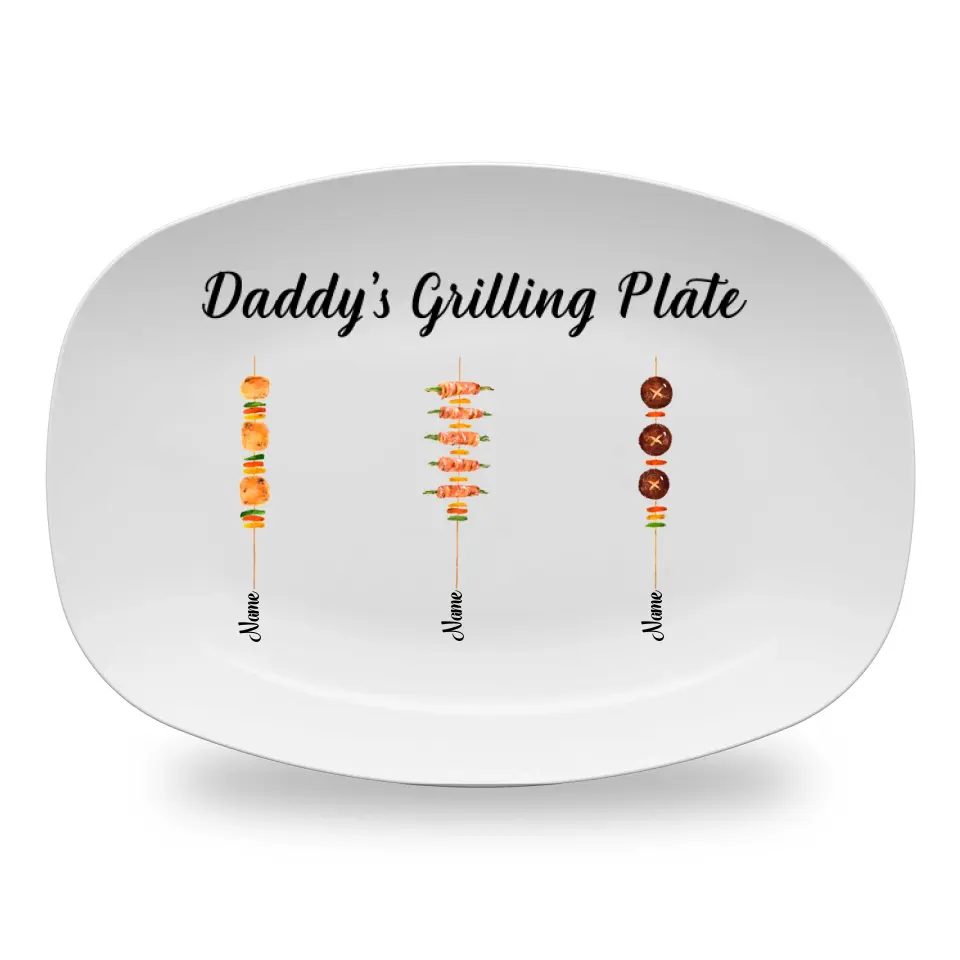 Personalized Grilling Platter, Daddy's Grilling Plate, BBQ Gifts, Grill Master, Father's Day Funny Gift For Dad From Daughter, Son