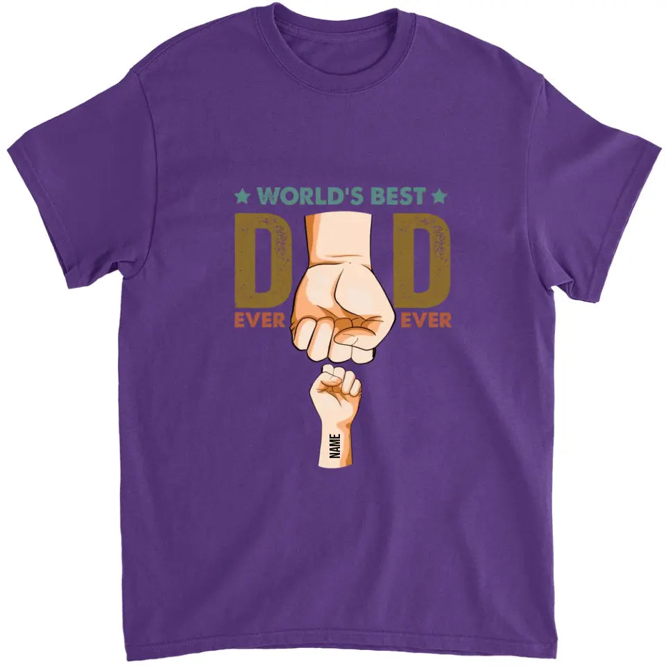 World's Best Dad Hand Bumps - Personalized T-Shirt/ Hoodie - Best Gift For Dad