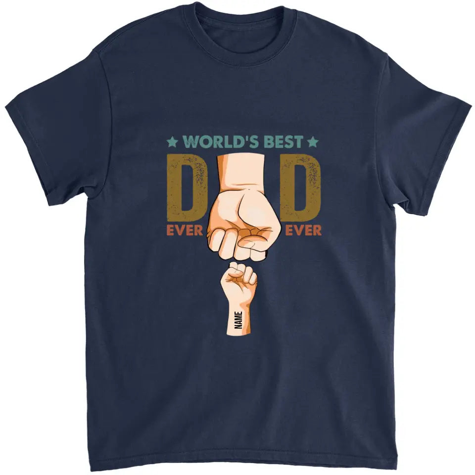 World's Best Dad Hand Bumps - Personalized T-Shirt/ Hoodie - Best Gift For Dad