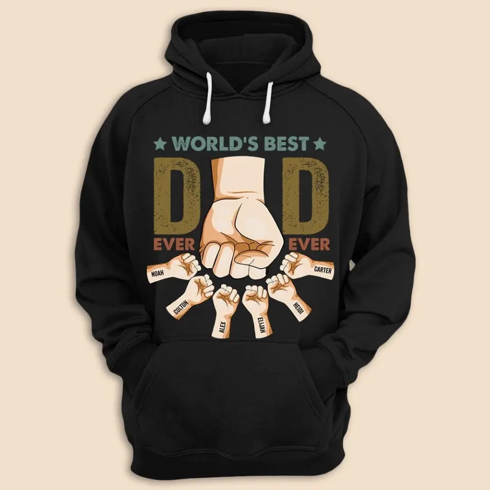 World's Best Dad Hand Bumps - Personalized T-Shirt/ Hoodie - Best Gift For Dad