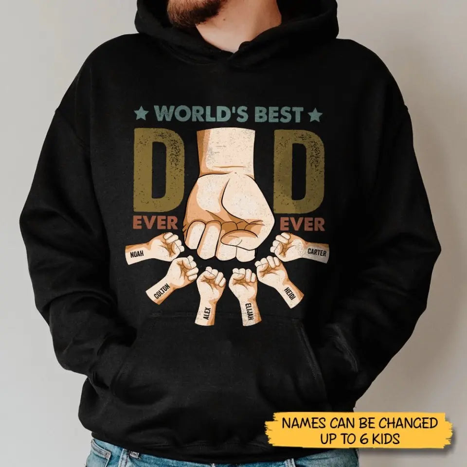 World's Best Dad Hand Bumps - Personalized T-Shirt/ Hoodie - Best Gift For Dad