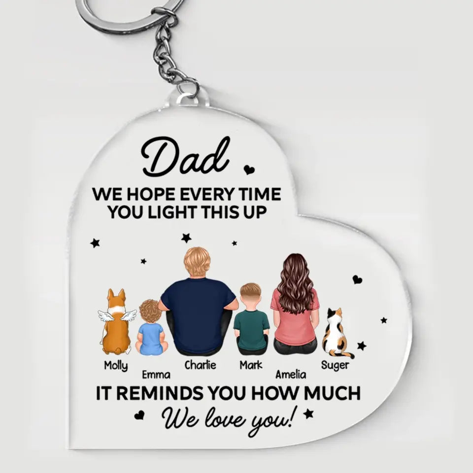 Dad, We Love You - Father‘s Day Gift Personalized Acrylic Keychain - Best Gift for Dad