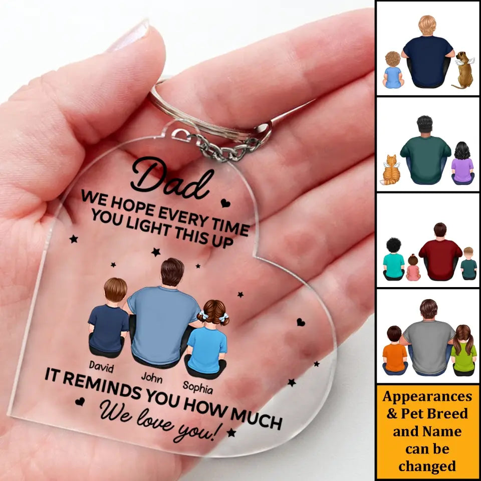 Dad, We Love You - Father‘s Day Gift Personalized Acrylic Keychain - Best Gift for Dad