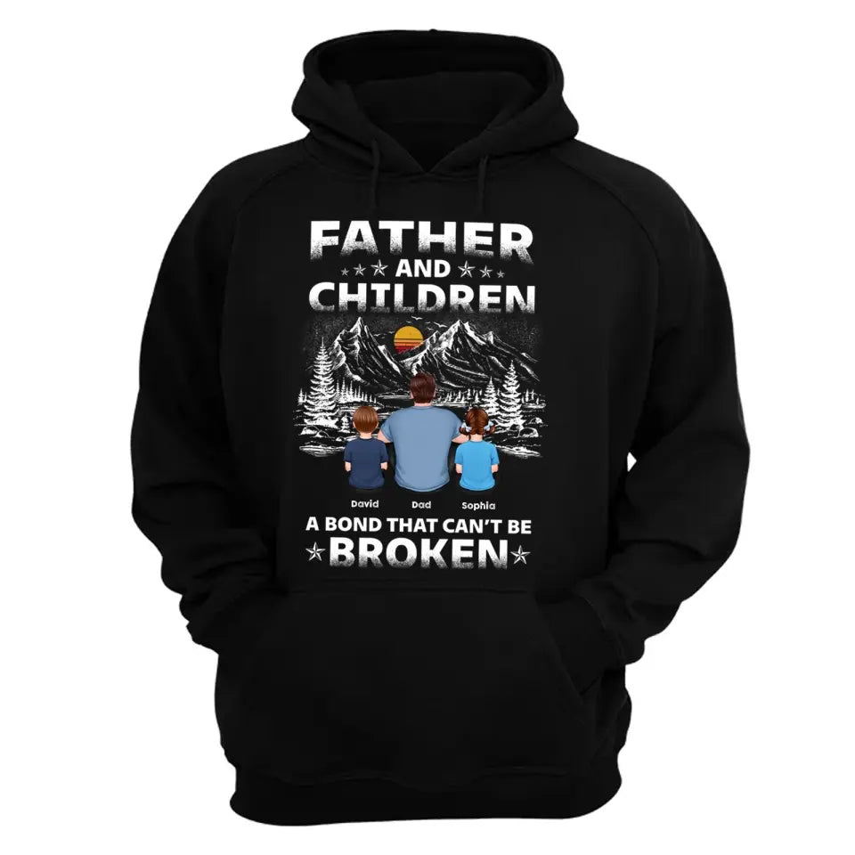 Father And Children Punch Hands Mountain Sketch Personalized Shirt,Hoodie