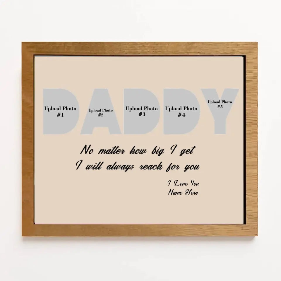 DADDY Custom Photo Wooden Sign, Personalized Father's Day Gift