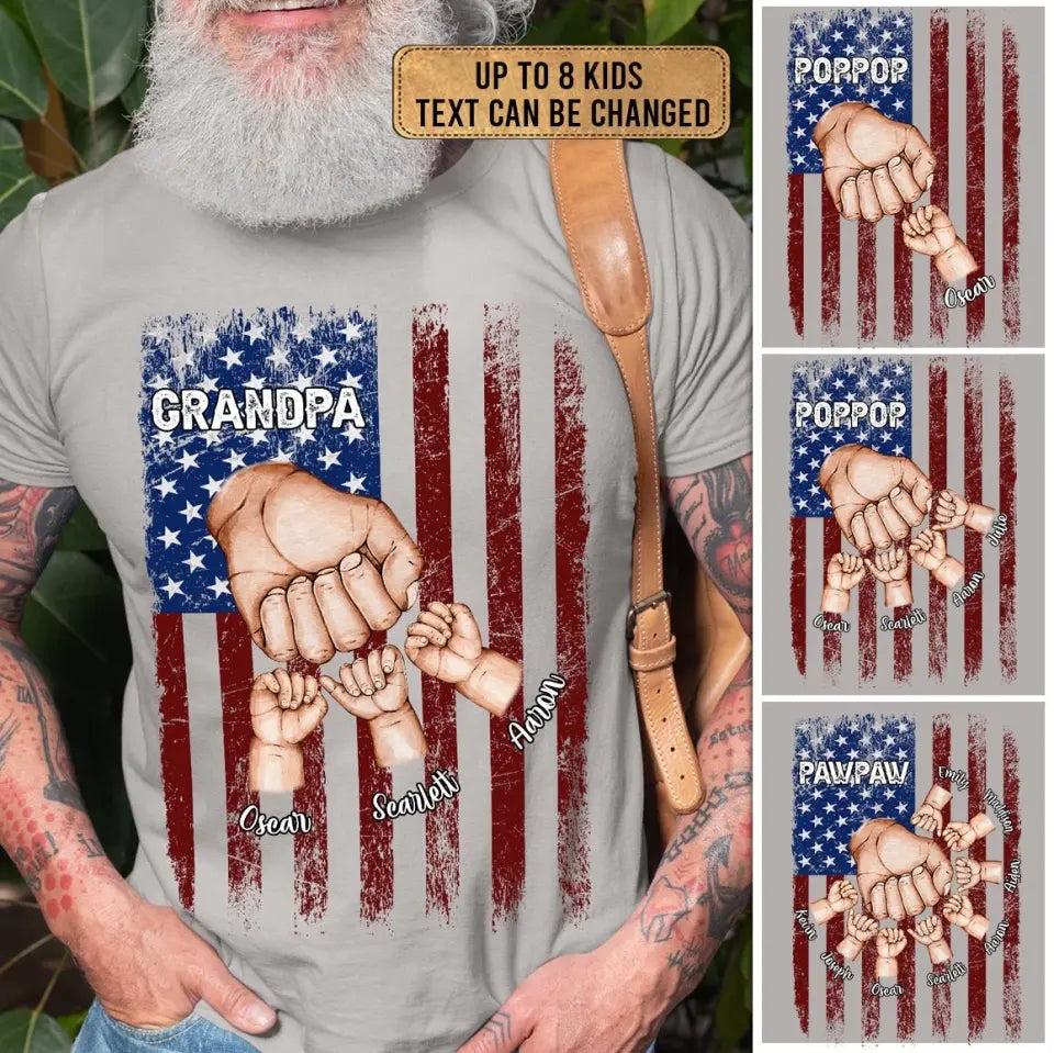 America Grandpa - Personalized T-Shirt/ Hoodie - Best Gift For Father, Grandpa