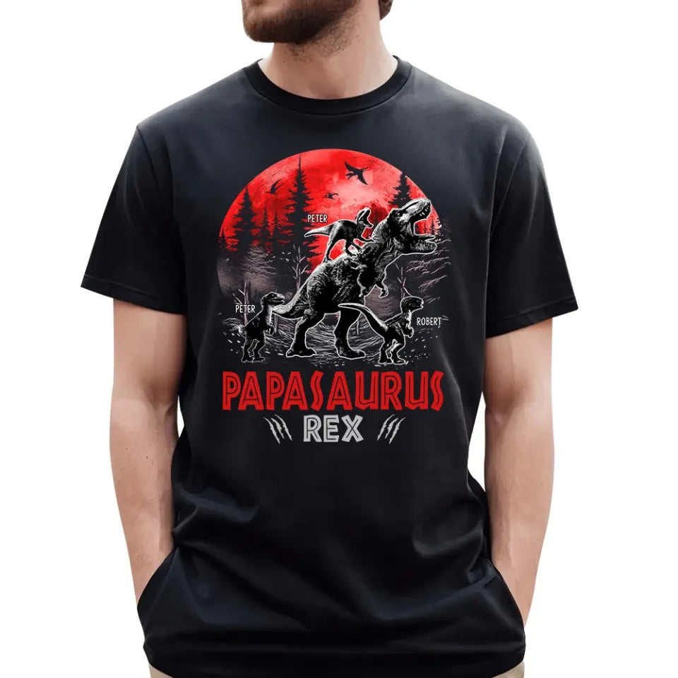 Papasaurus Rex Personalized Shirt Gift For Father's Day