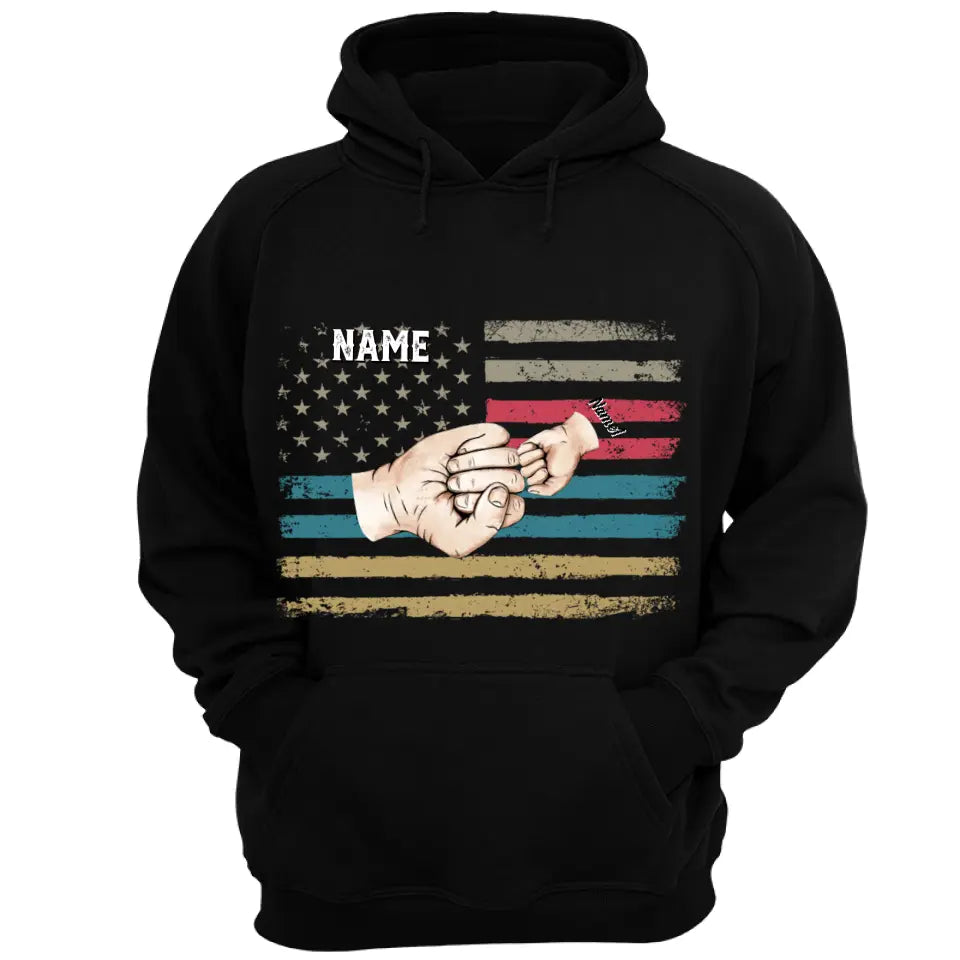 Dad Fist Bump - Personalized T-Shirt/ Hoodie Back - Best Gift For Dad