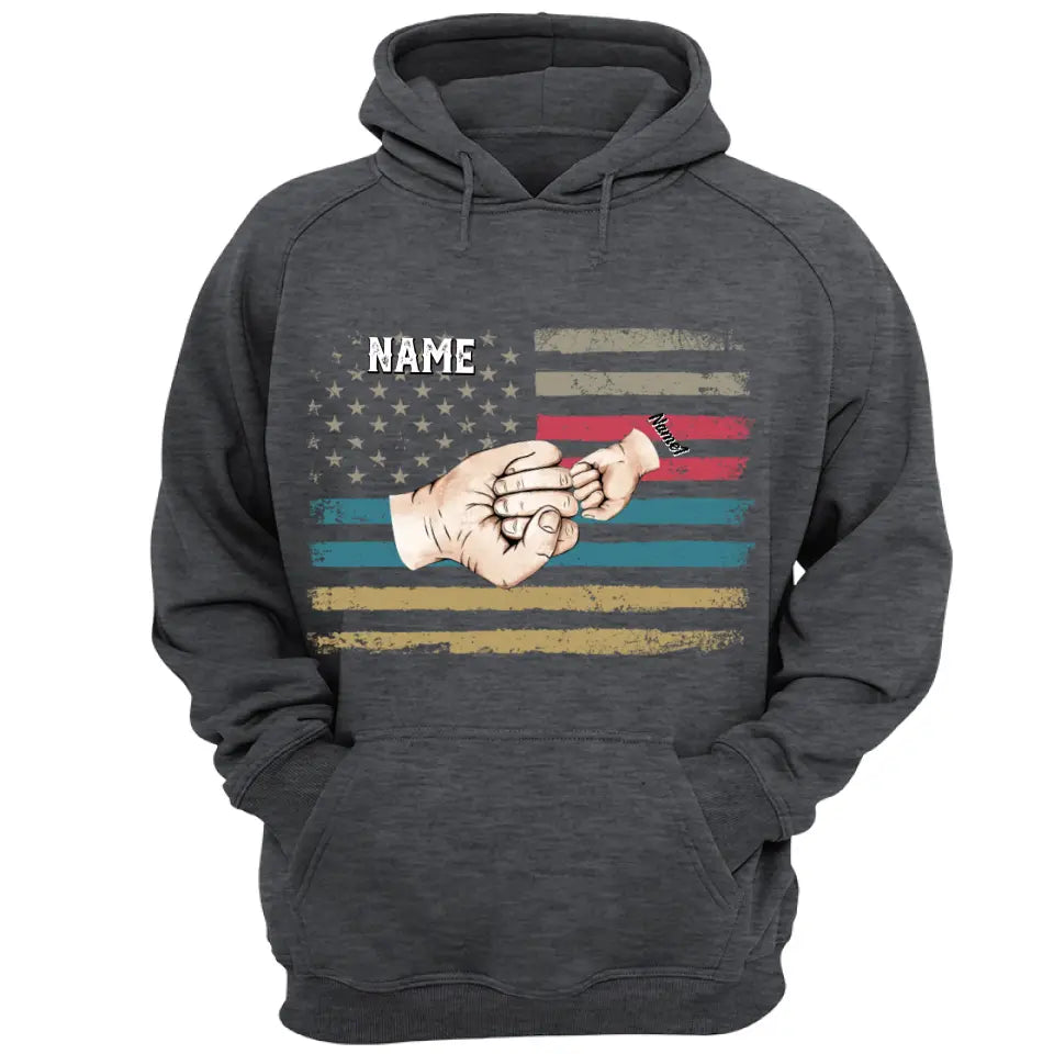 Dad Fist Bump - Personalized T-Shirt/ Hoodie Back - Best Gift For Dad