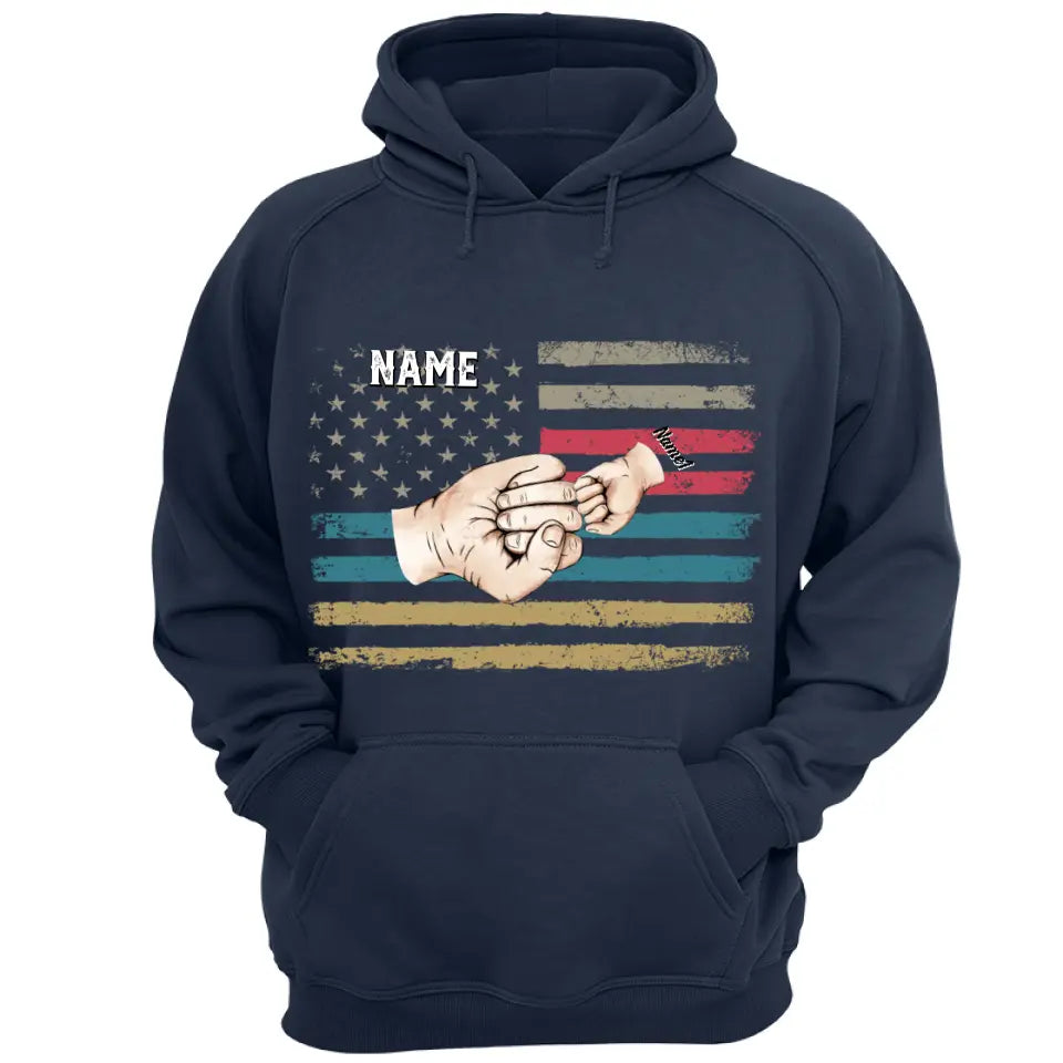 Dad Fist Bump - Personalized T-Shirt/ Hoodie Back - Best Gift For Dad