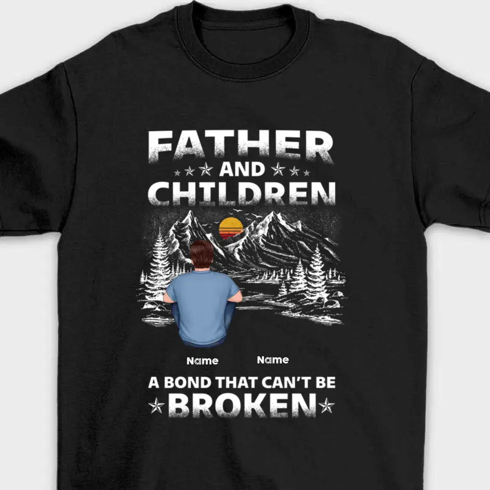 Father And Children Punch Hands Mountain Sketch Personalized Shirt,Hoodie