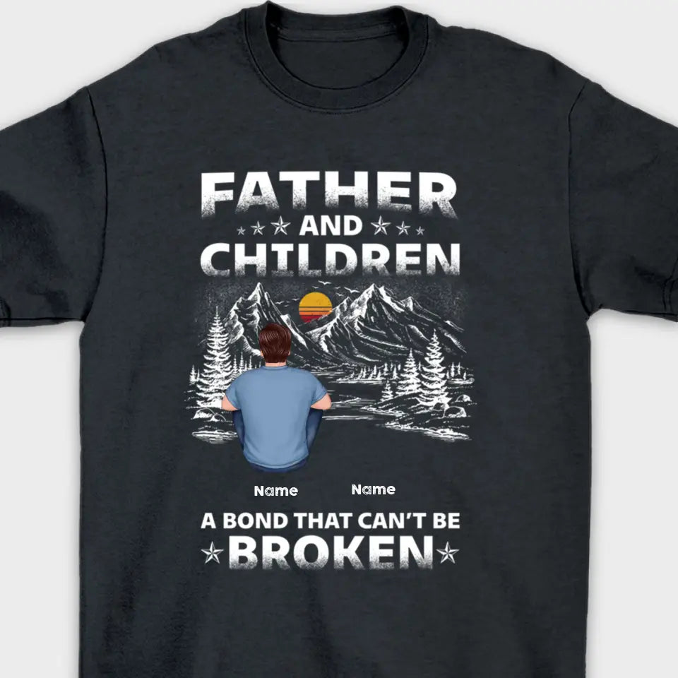 Father And Children Punch Hands Mountain Sketch Personalized Shirt,Hoodie