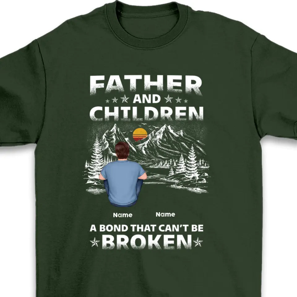 Father And Children Punch Hands Mountain Sketch Personalized Shirt,Hoodie