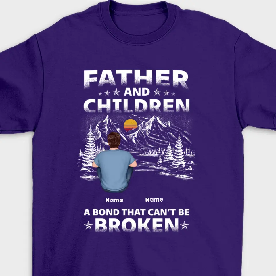 Father And Children Punch Hands Mountain Sketch Personalized Shirt,Hoodie