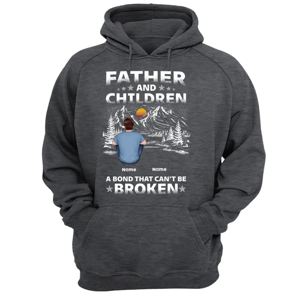 Father And Children Punch Hands Mountain Sketch Personalized Shirt,Hoodie