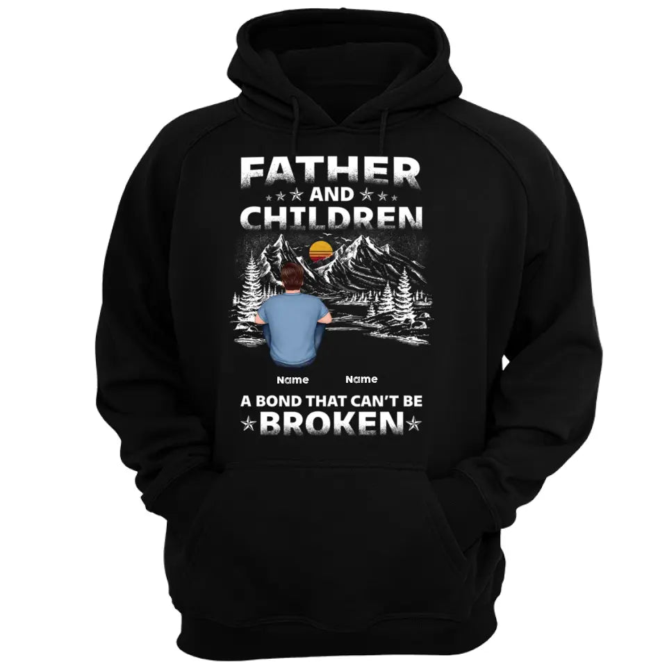 Father And Children Punch Hands Mountain Sketch Personalized Shirt,Hoodie