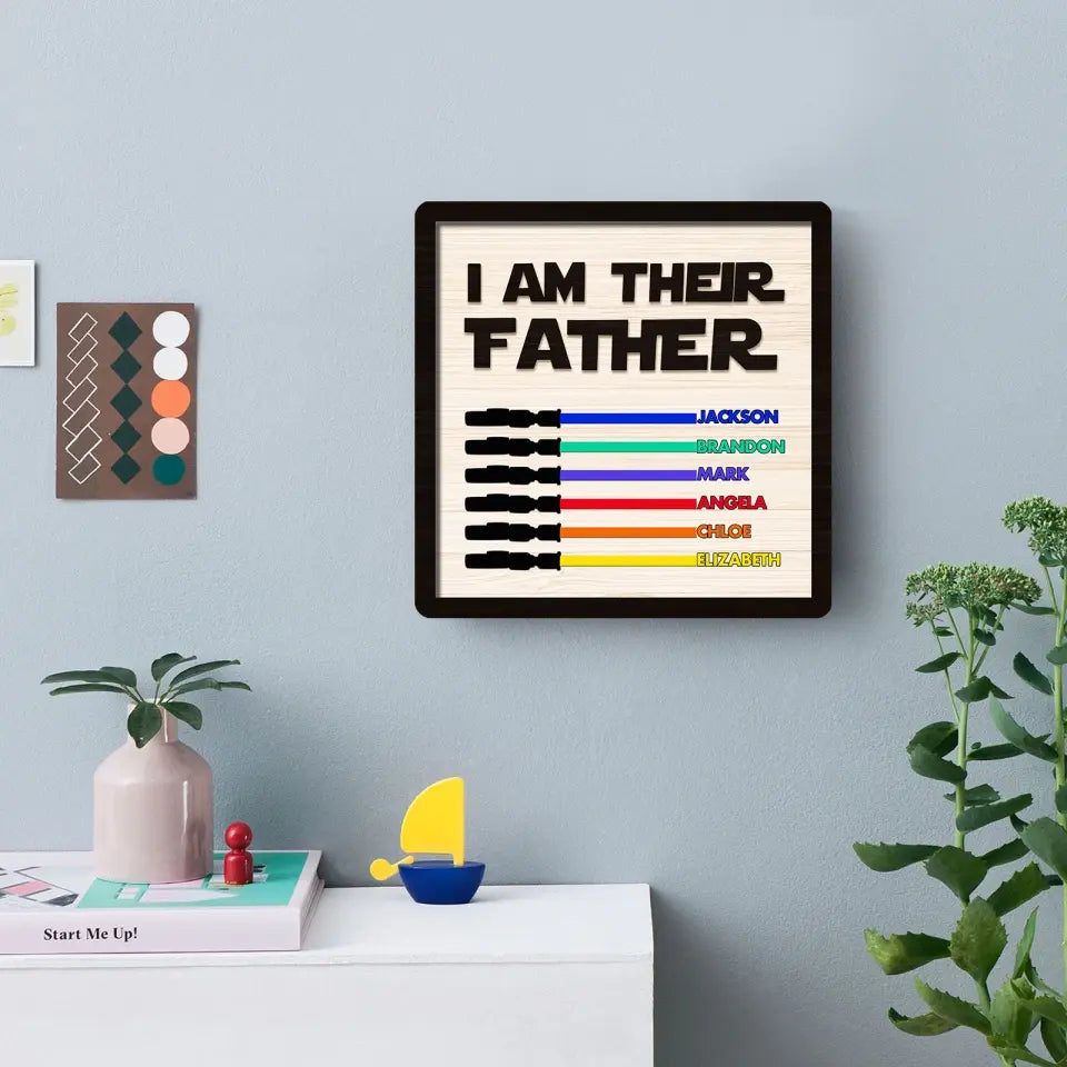 I Am Their Father - Personalized Father‘s Day Gift Custom Kids Name (Up to 10 Kids) Frame