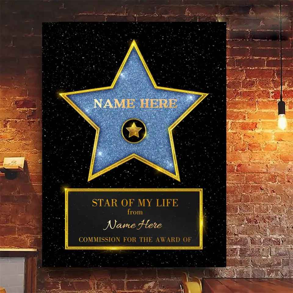 Star Of My Life - Family Personalized Custom Vertical Canvas - Father's Day, Gift for Dad, Mom,family