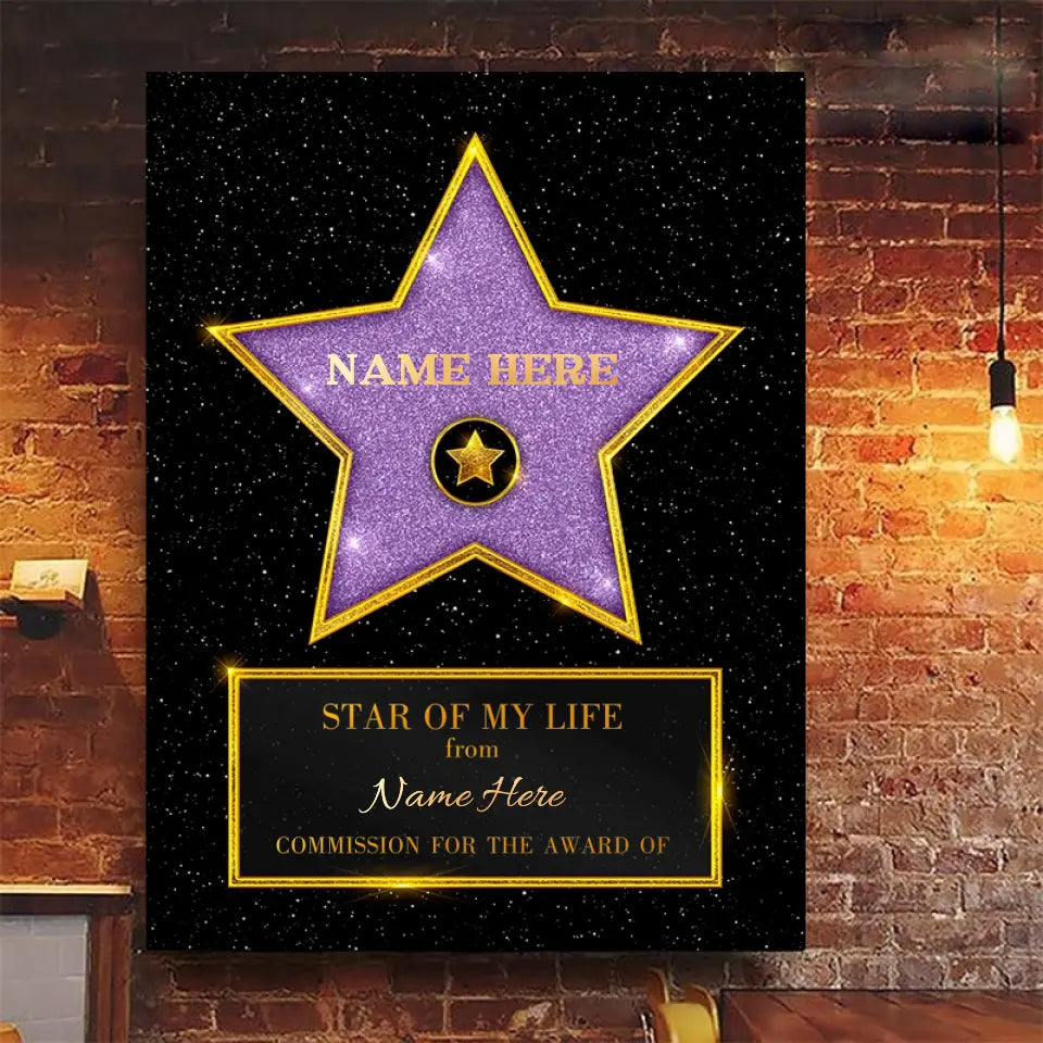 Star Of My Life - Family Personalized Custom Vertical Canvas - Father's Day, Gift for Dad, Mom,family