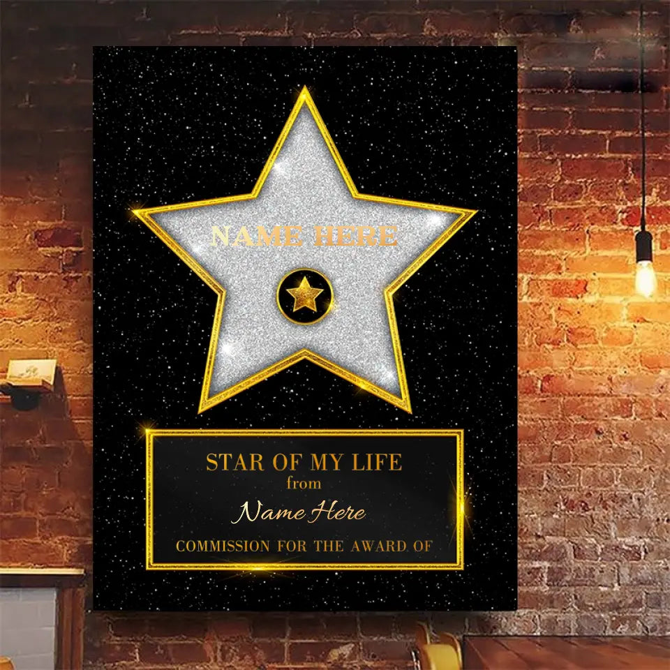 Star Of My Life - Family Personalized Custom Vertical Canvas - Father's Day, Gift for Dad, Mom,family