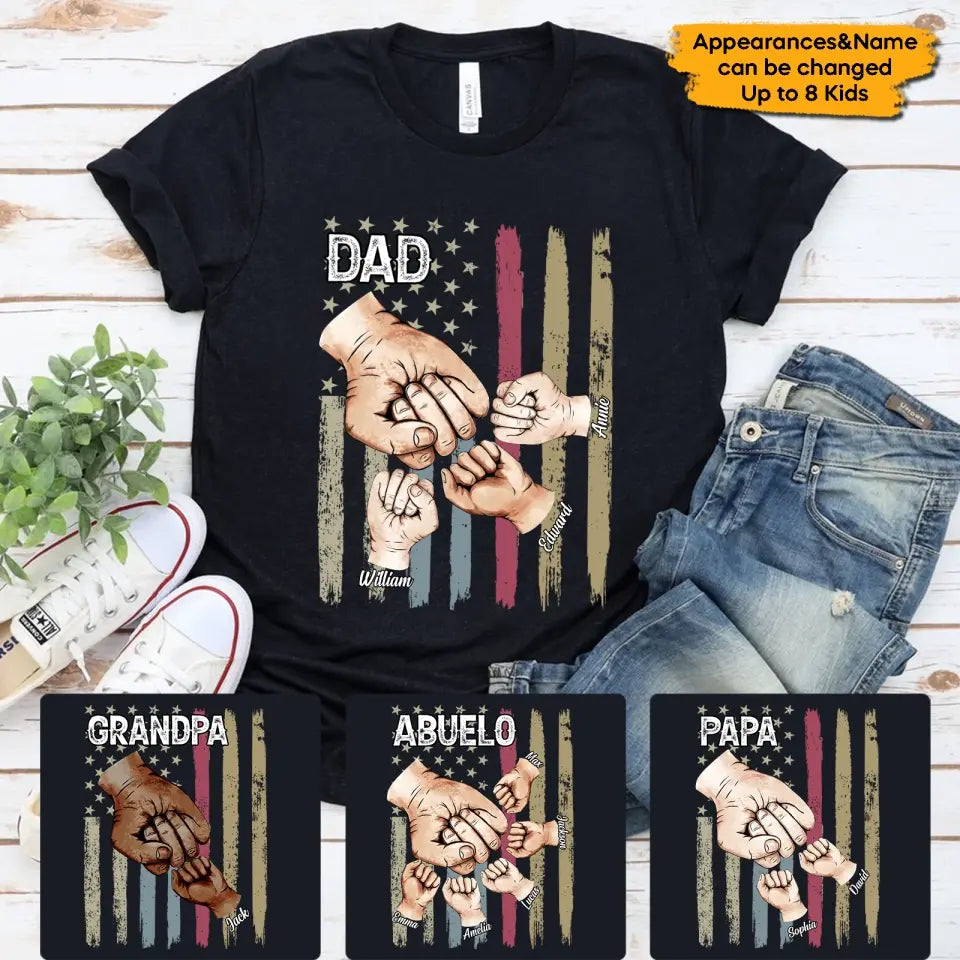 Dad Grandpa And Kids - Birthday, Loving Gift For Family - Personalized Custom T Shirt and Hoodie