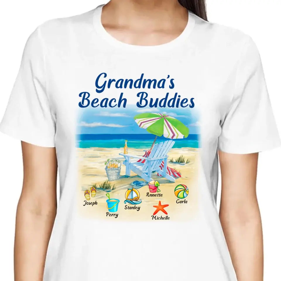 Grandma's beach buddies Gift for Grandma Mom Kids on Birthday Mother's Day Personalized T-shirt Hoodies