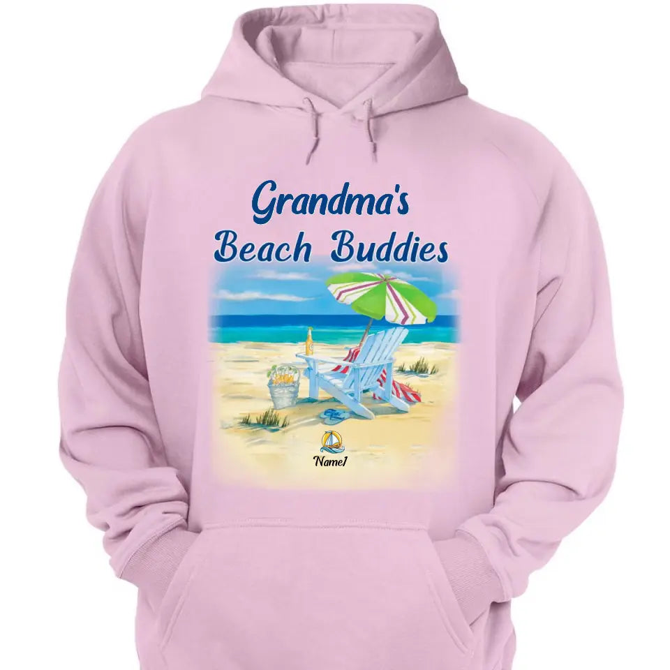 Grandma's beach buddies Gift for Grandma Mom Kids on Birthday Mother's Day Personalized T-shirt Hoodies