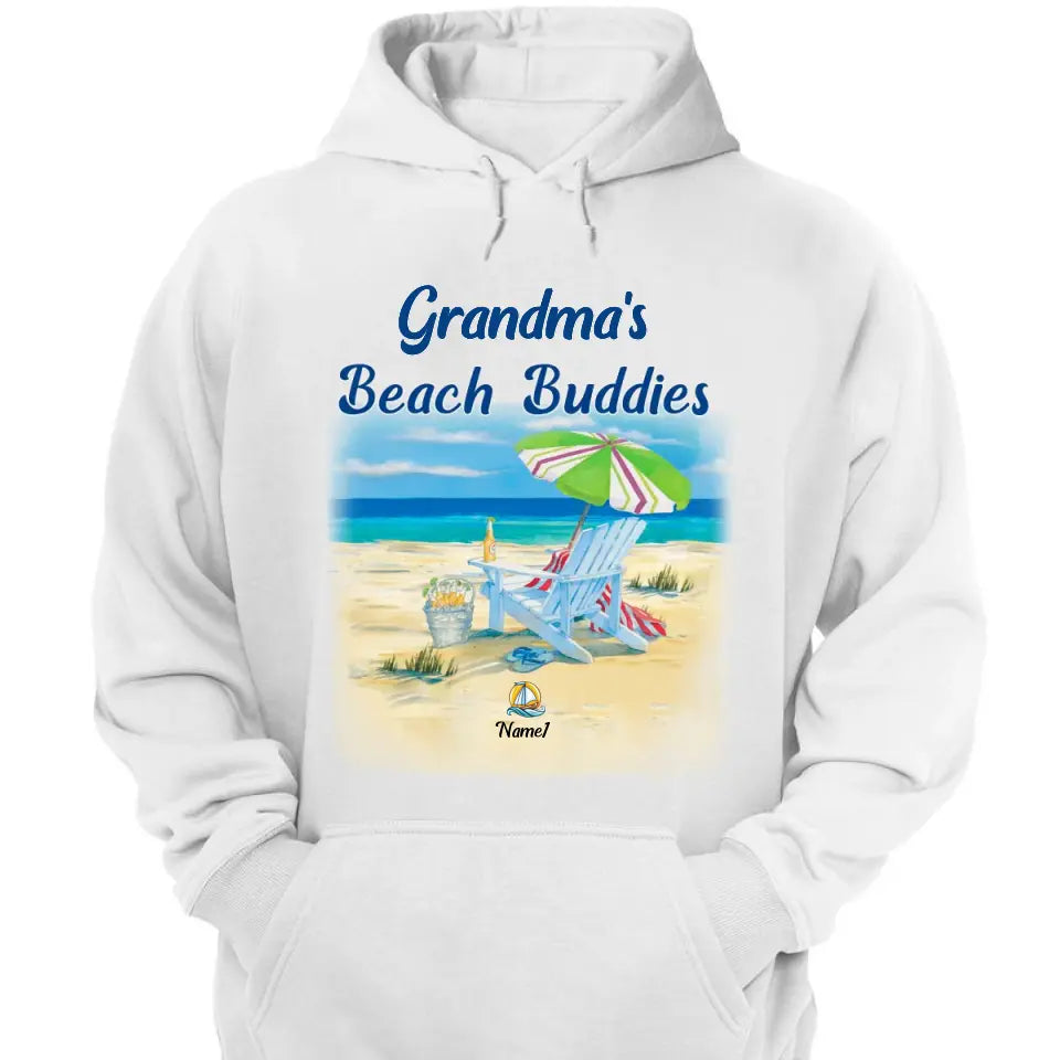 Grandma's beach buddies Gift for Grandma Mom Kids on Birthday Mother's Day Personalized T-shirt Hoodies