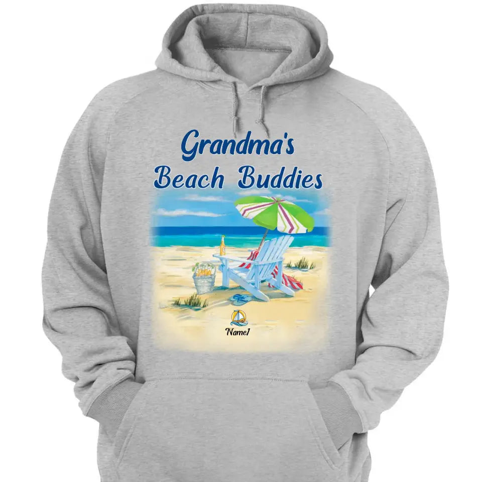 Grandma's beach buddies Gift for Grandma Mom Kids on Birthday Mother's Day Personalized T-shirt Hoodies