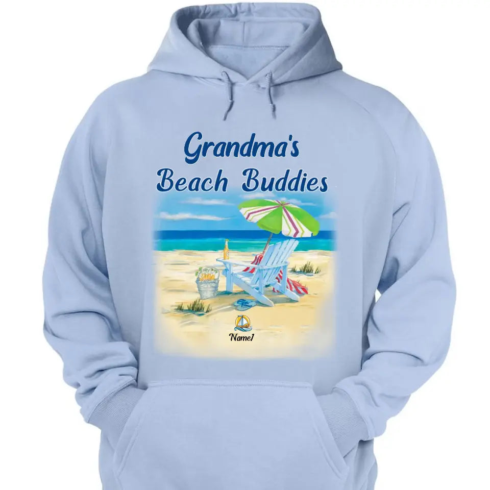 Grandma's beach buddies Gift for Grandma Mom Kids on Birthday Mother's Day Personalized T-shirt Hoodies