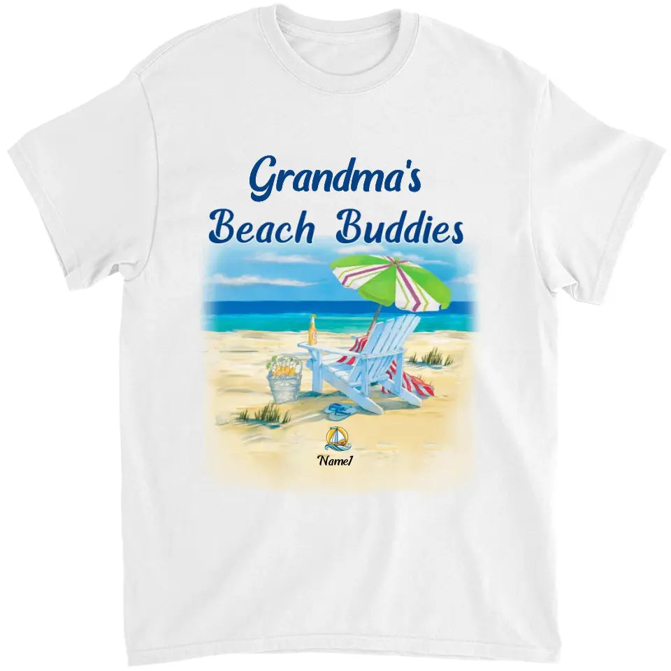 Grandma's beach buddies Gift for Grandma Mom Kids on Birthday Mother's Day Personalized T-shirt Hoodies