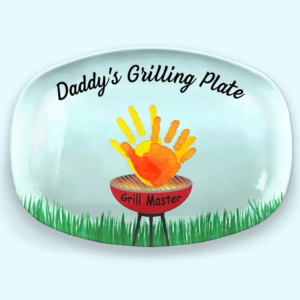 Daddy Grill Master 2023 - Family Personalized Custom Platter - Father's Day, Birthday Gift For Dad