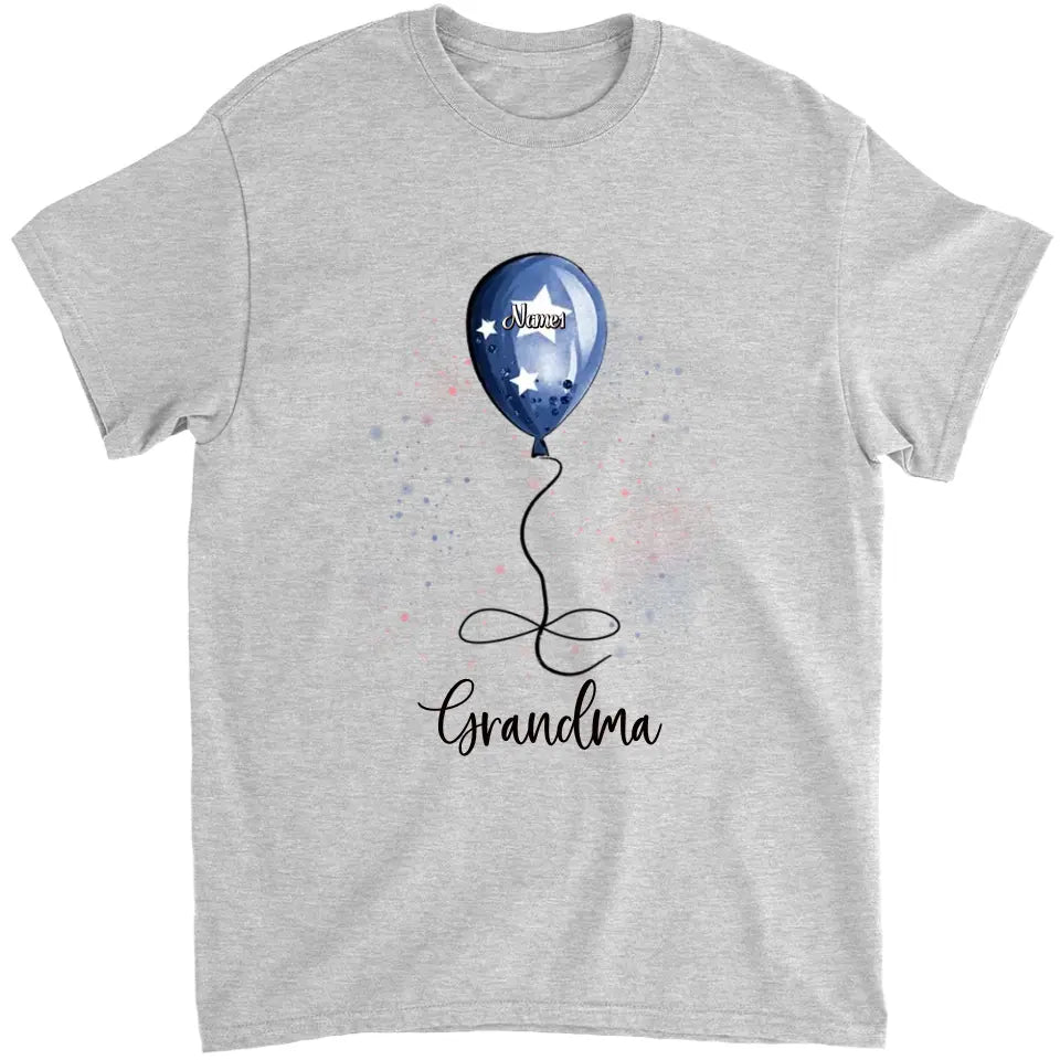 4th of July Grandma Auntie Mom Little Balloon Kids American Flag Pattern Personalized Shirt