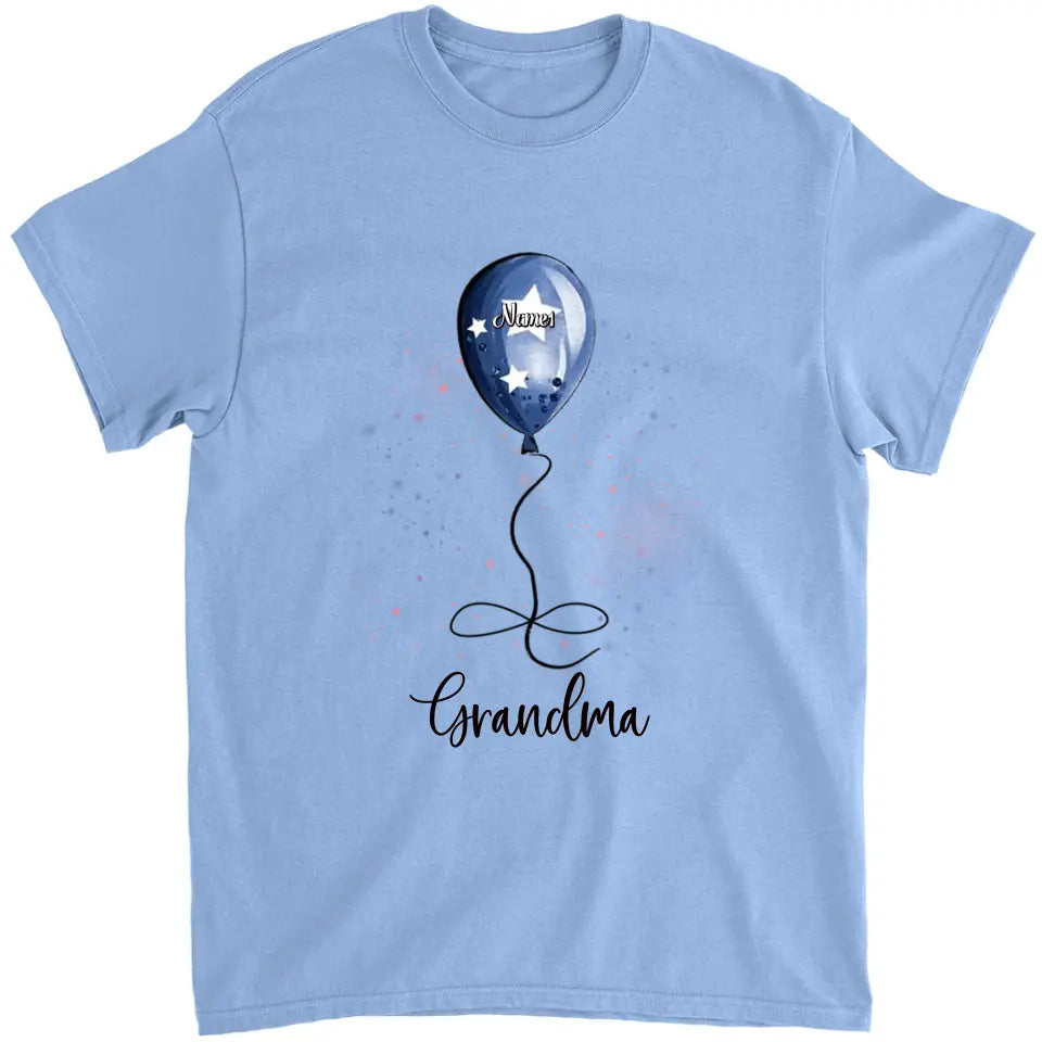 4th of July Grandma Auntie Mom Little Balloon Kids American Flag Pattern Personalized Shirt